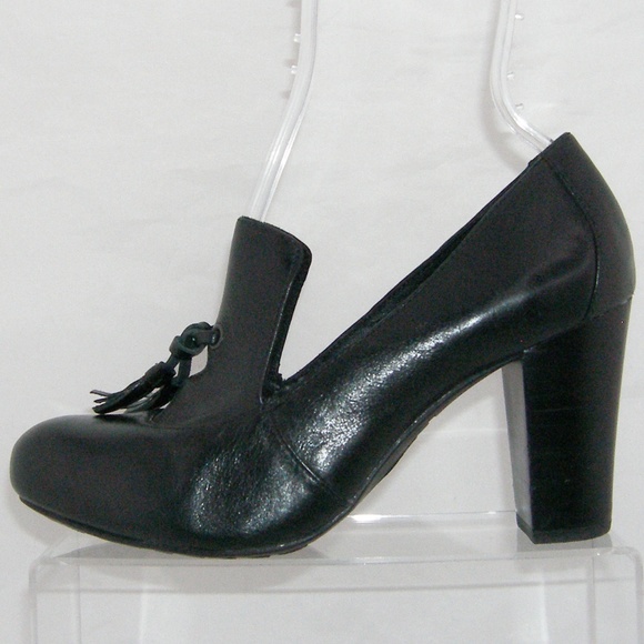 Born Crown 'Kylin' black leather tassel heels 7.5M - Picture 5 of 8